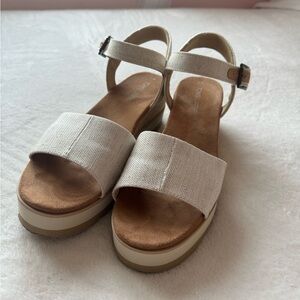 Toms Cream Platform Sandals